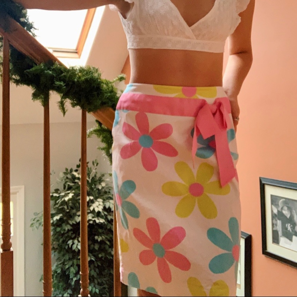 1960s inspired floral gogo mod skirt
